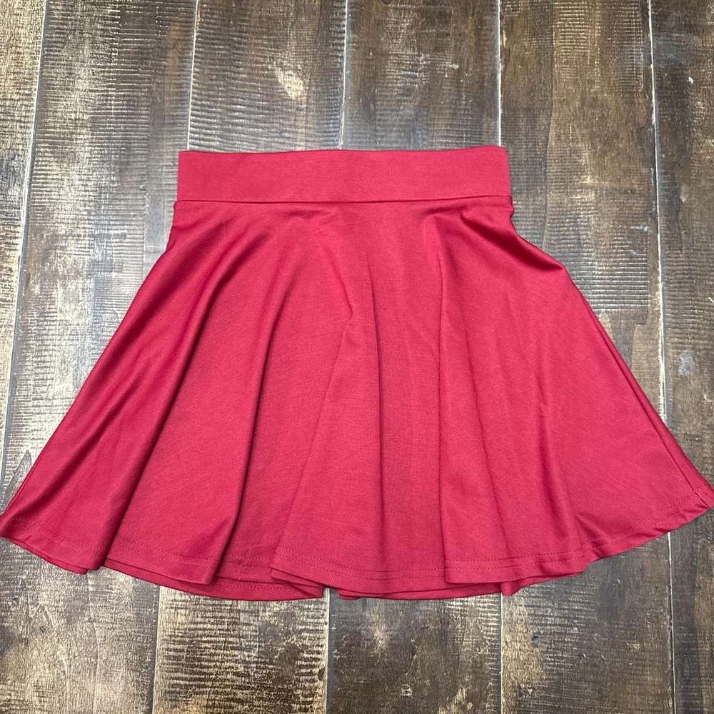 Red Mini skirt with Elastic Waistband